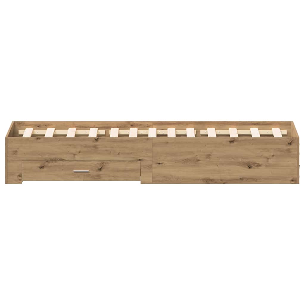 Bed Frame with Drawer Artisan Oak 120 x 200 cm Engineered Wood