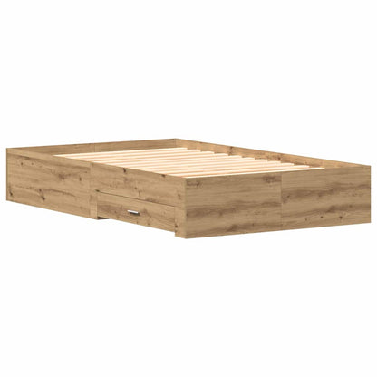 Bed Frame with Drawer Artisan Oak 120 x 190 cm Engineered Wood