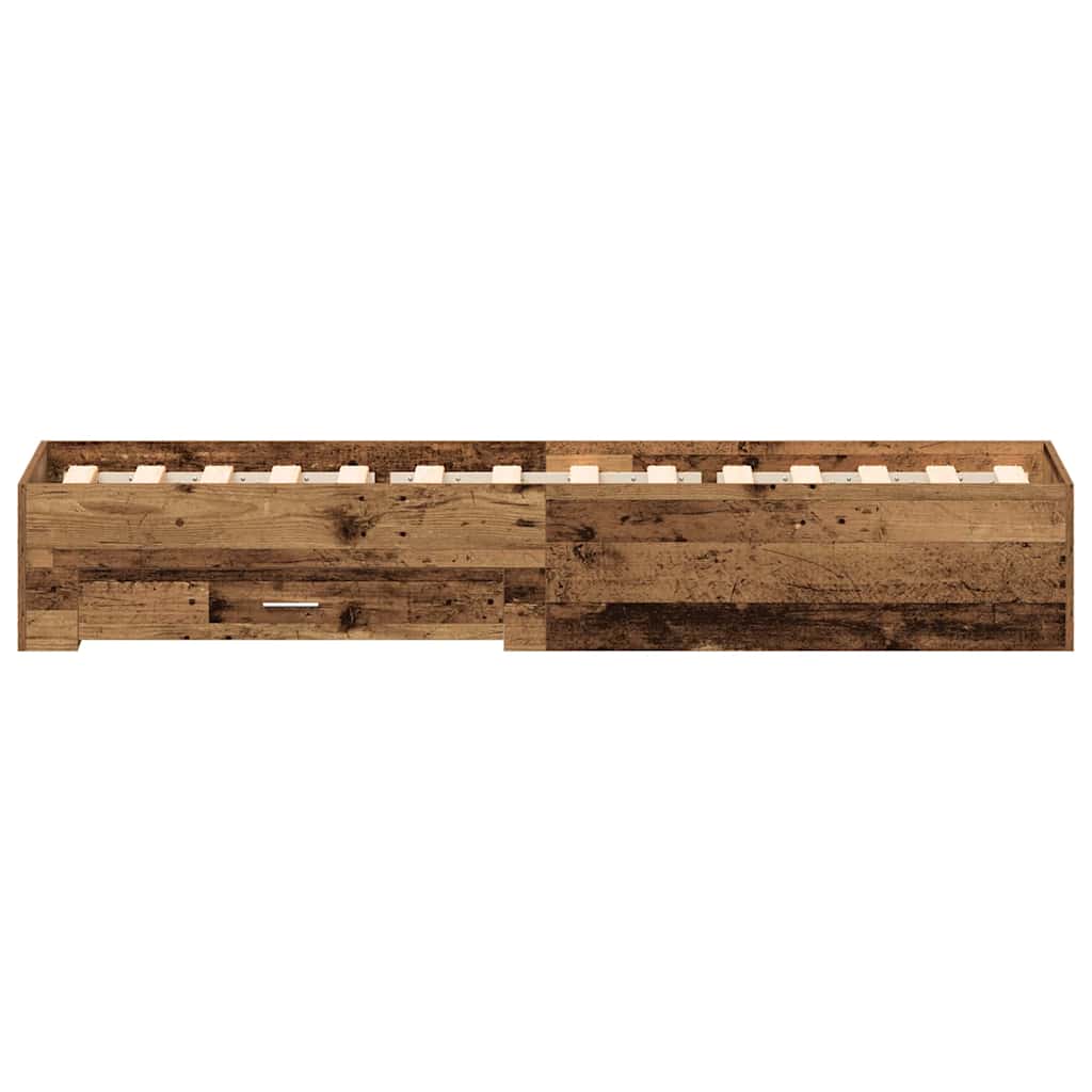 Bed Frame with Drawer Old Wood 100 x 200 cm Engineered Wood