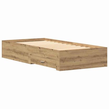 Bed Frame with Drawer Artisan Oak 100 x 200 cm Engineered Wood
