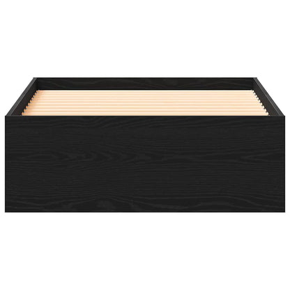 Bed Frame with Drawer Black Oak 100 x 200 cm Engineered Wood