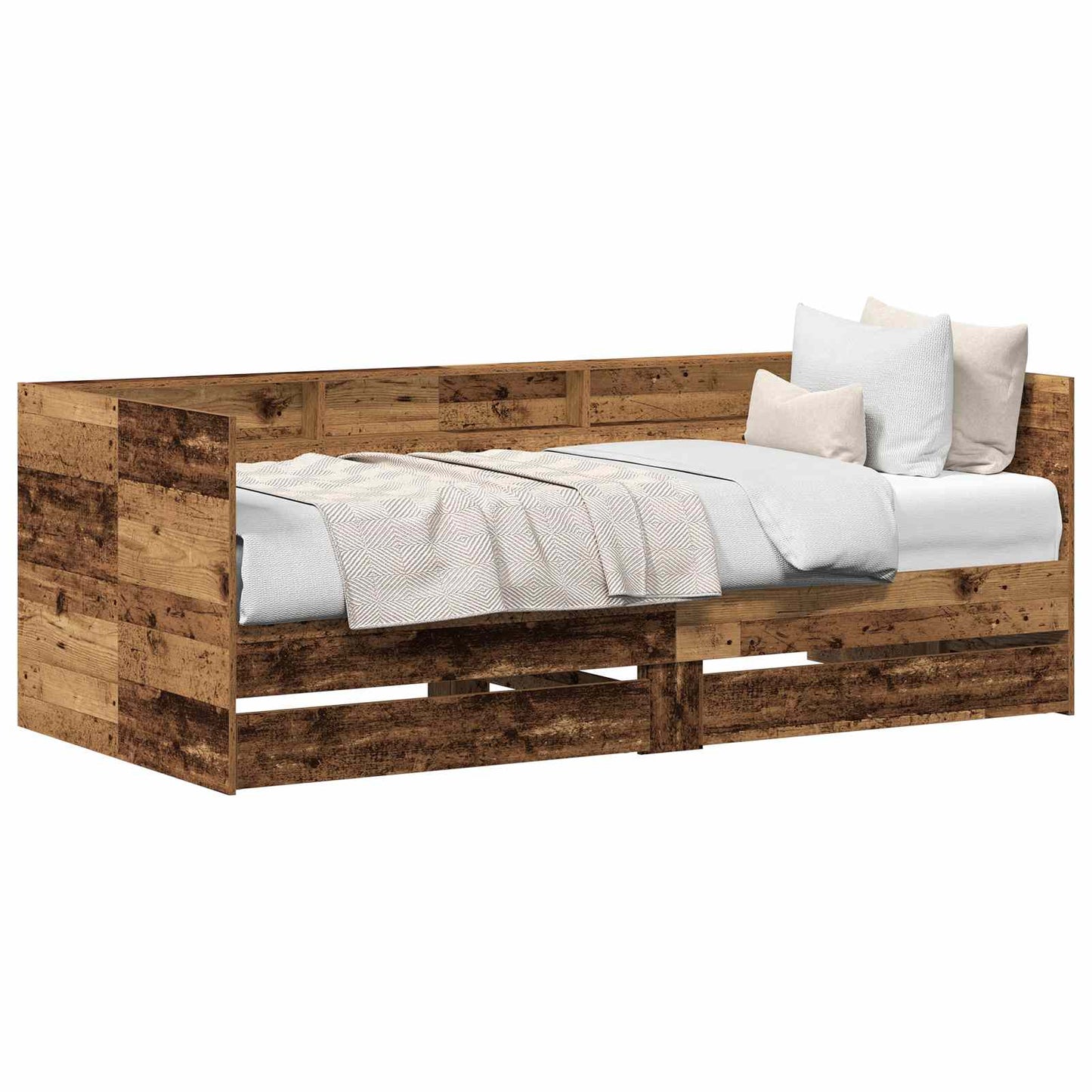 Daybed with Headboard Old Wood 100 x 200 cm Engineered Wood