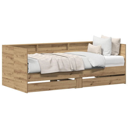 Daybed with Drawer Artisan Oak 100 x 200 cm Engineered Wood
