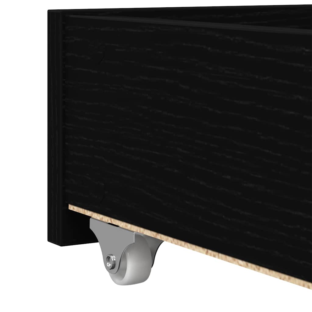 Daybed with Drawer Black Oak 100 x 200 cm Engineered Wood