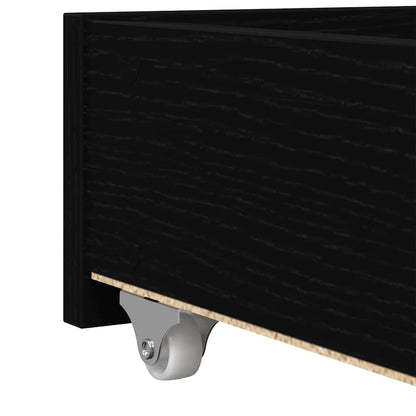Daybed with Drawer Black Oak 100 x 200 cm Engineered Wood