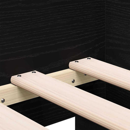 Daybed with Drawer Black Oak 100 x 200 cm Engineered Wood