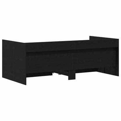 Daybed with Drawer Black Oak 100 x 200 cm Engineered Wood