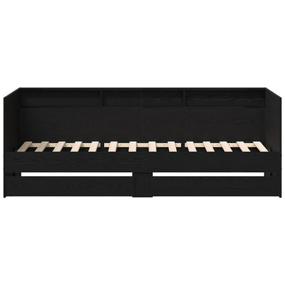 Daybed with Drawer Black Oak 100 x 200 cm Engineered Wood