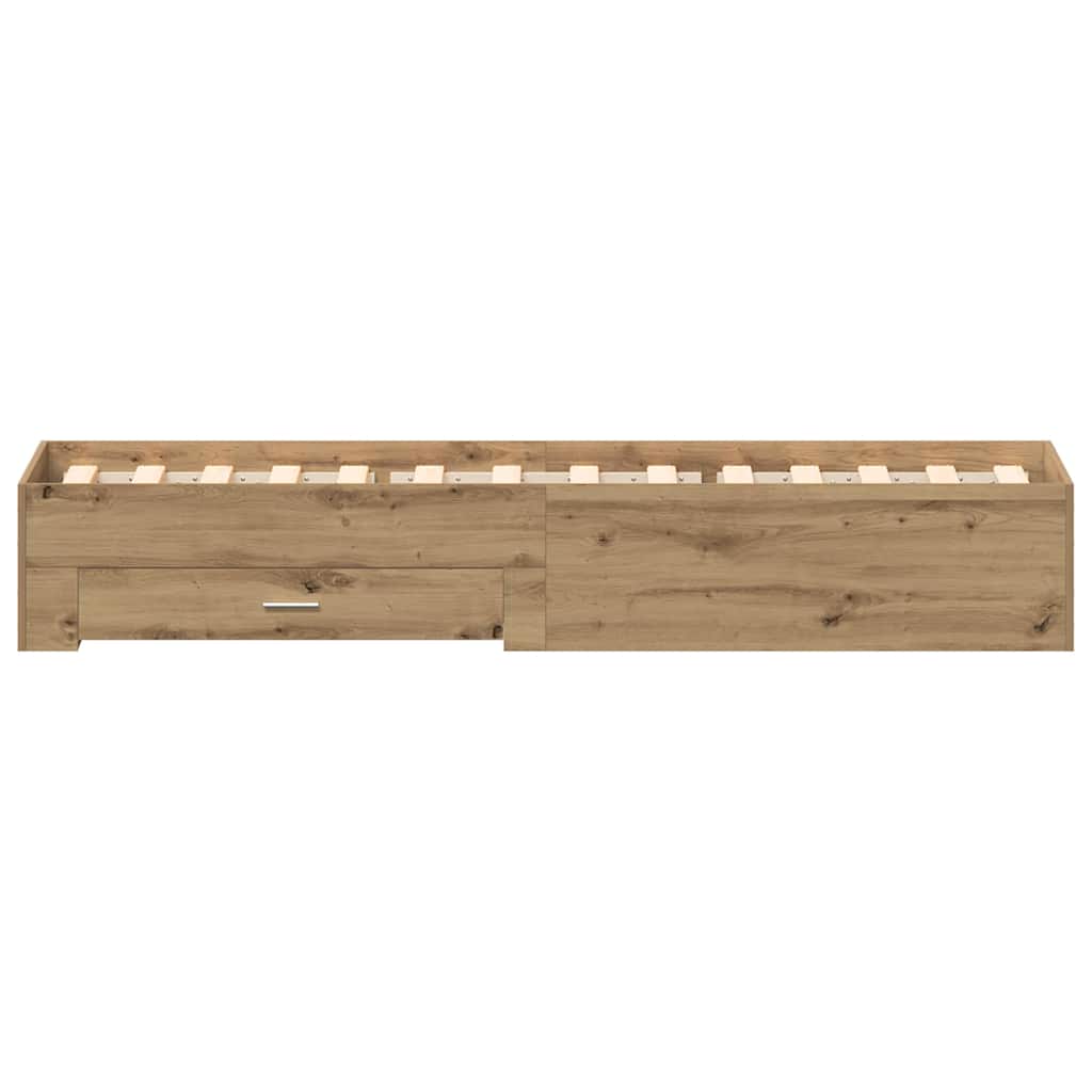 Bed Frame with Drawer Artisan Oak 90 x 200 cm Engineered Wood