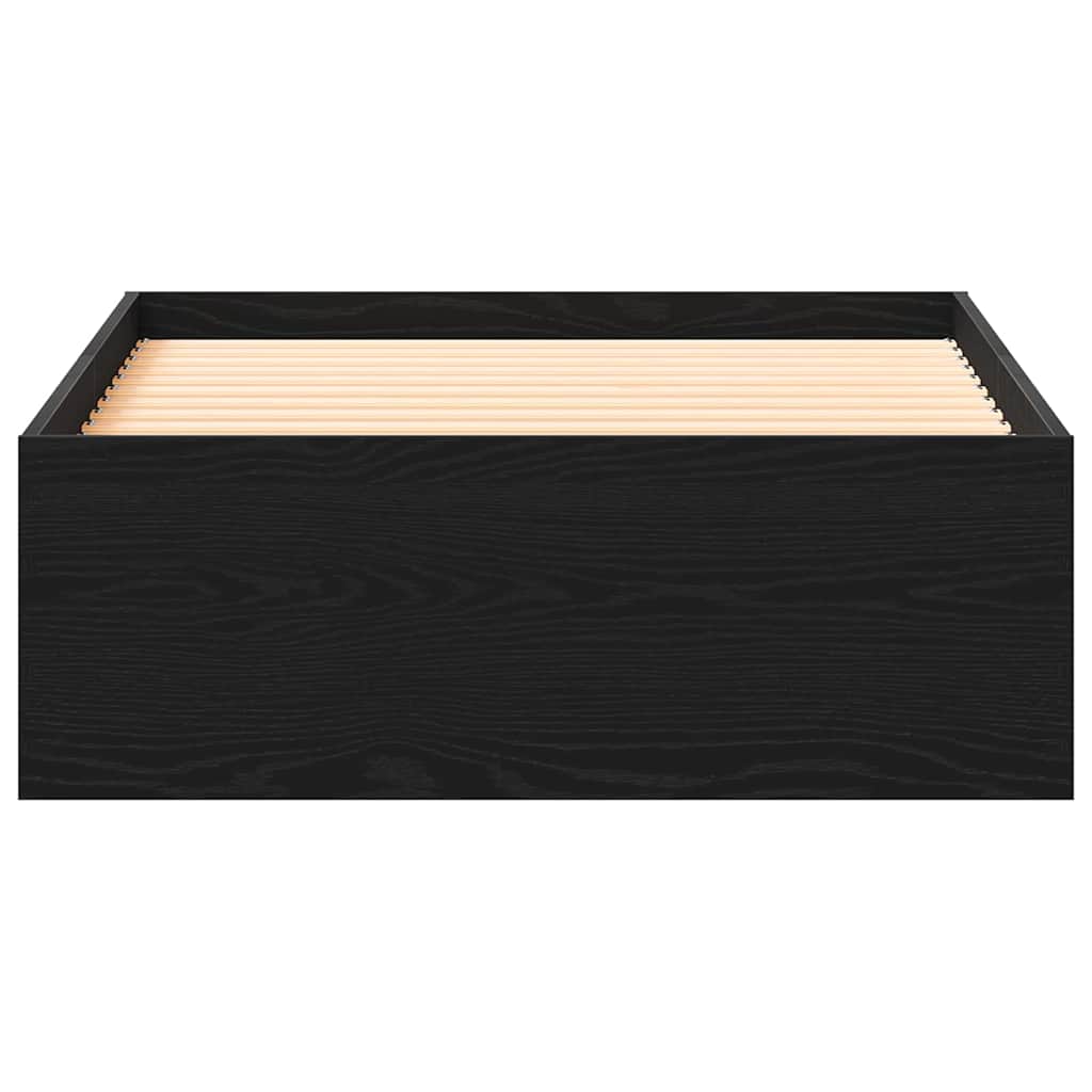 Bed Frame with Drawer Black Oak 90 x 200 cm Engineered Wood