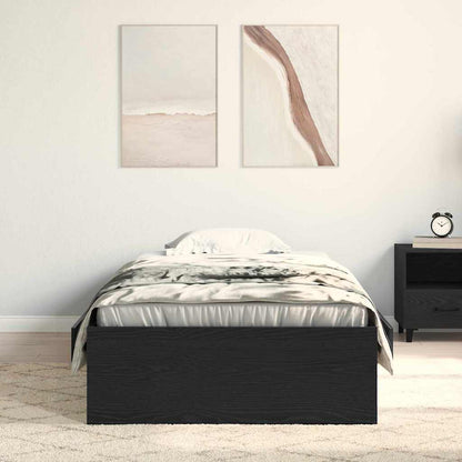 Bed Frame with Drawer Black Oak 90 x 190 cm Engineered Wood