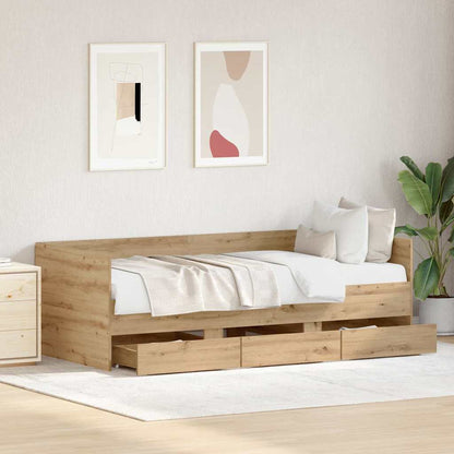 Daybed with Drawer Artisan Oak 90 x 200 cm Engineered Wood