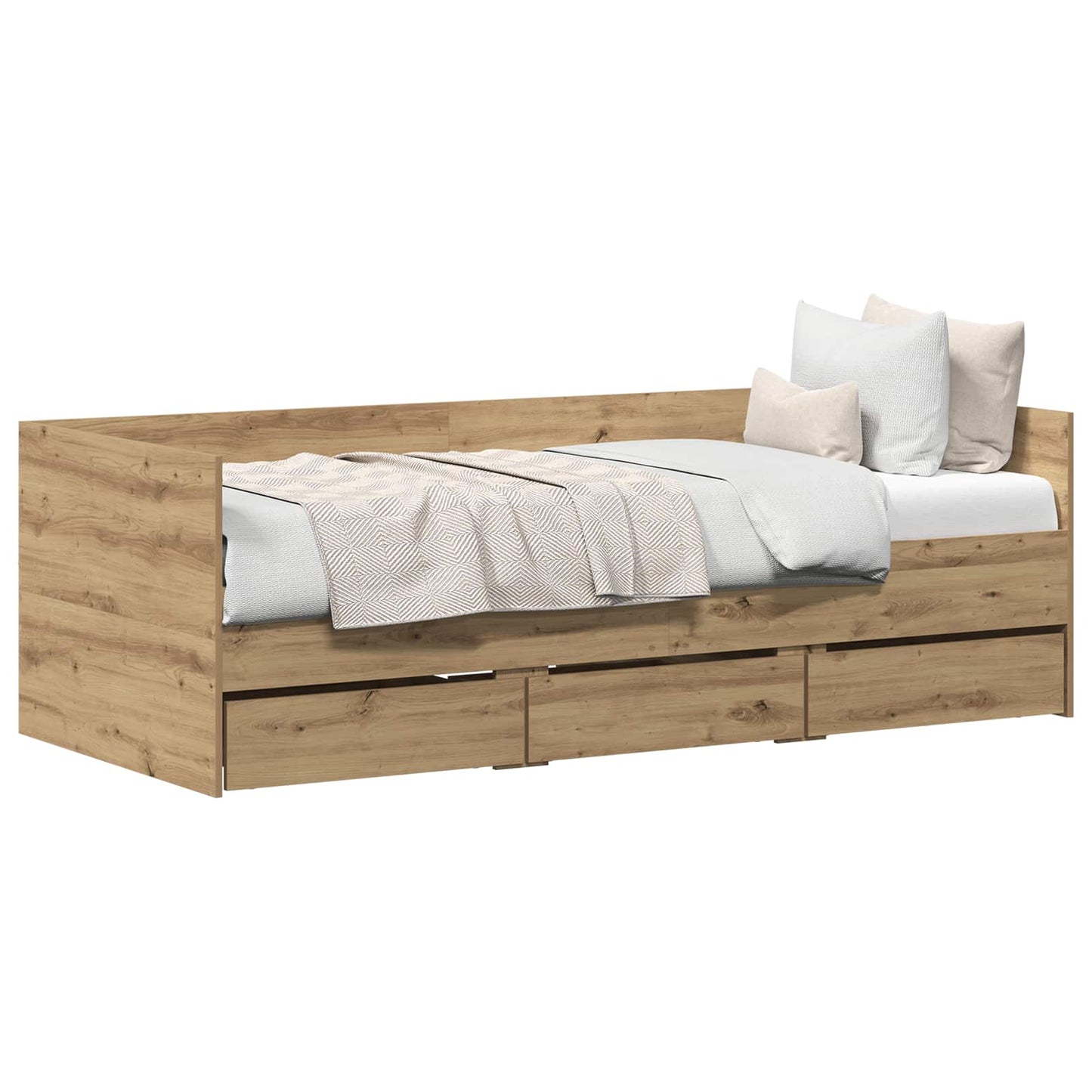 Daybed with Drawer Artisan Oak 90 x 200 cm Engineered Wood
