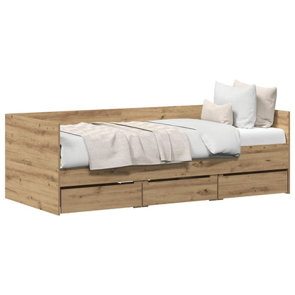 Daybed with Drawer Artisan Oak 90 x 200 cm Engineered Wood