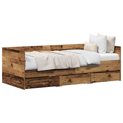 Daybed with Headboard Old Wood 90 x 190 cm Engineered Wood