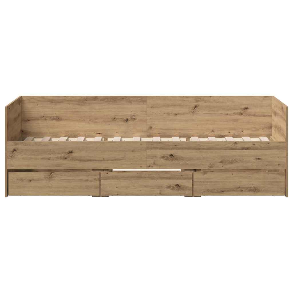 Daybed with Drawer Artisan Oak 90 x 190 cm Engineered Wood