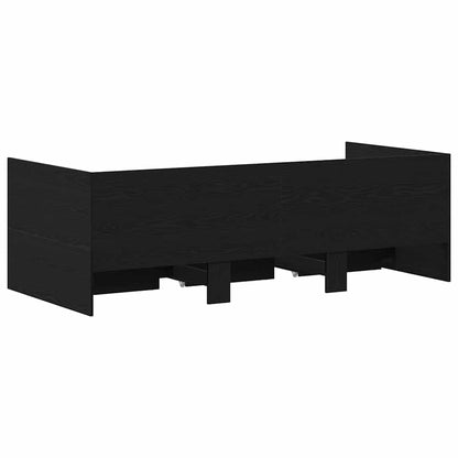 Daybed with Drawer Black Oak 90 x 190 cm Engineered Wood