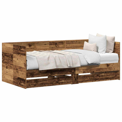 Daybed with Headboard Old Wood 90 x 200 cm Engineered Wood