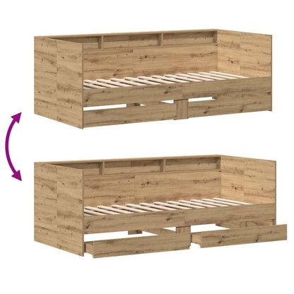 Daybed with Headboard Artisan Oak 90 x 200 cm Engineered Wood