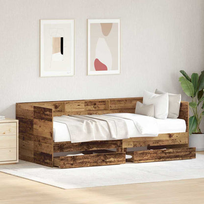 Daybed with Headboard Old Wood 75 x 190 cm Engineered Wood