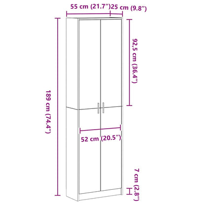 Wardrobe with Shelf Sonoma Oak 55 x 25 x 189 cm Engineered Wood