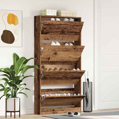 Shoe Cabinet Old Wood 80 x 21 x 163.5 cm Engineered Wood