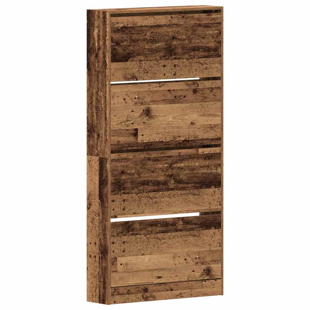 Shoe Cabinet Old Wood 80 x 21 x 163.5 cm Engineered Wood