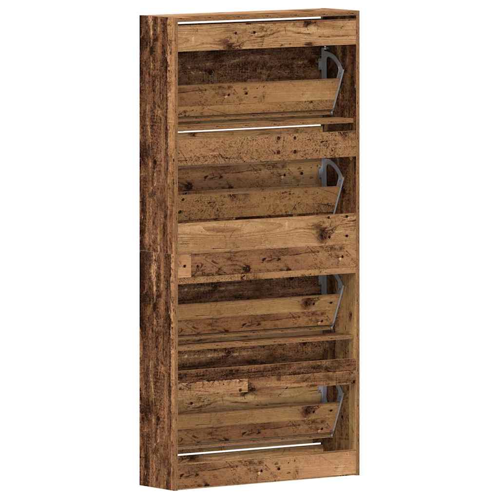 Shoe Cabinet Old Wood 80 x 21 x 163.5 cm Engineered Wood
