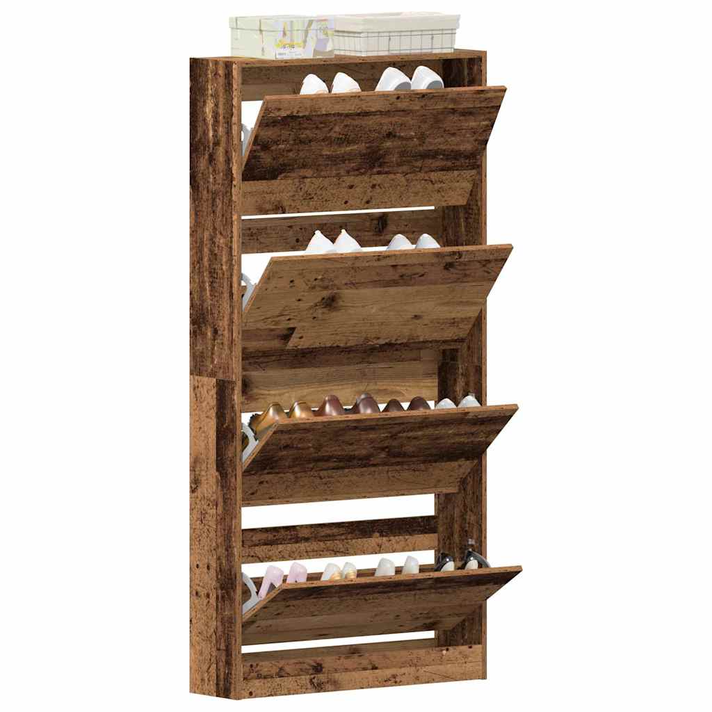 Shoe Cabinet Old Wood 80 x 21 x 163.5 cm Engineered Wood