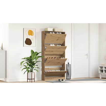 Shoe Cabinet Artisan Oak 80 x 21 x 163.5 cm Engineered Wood