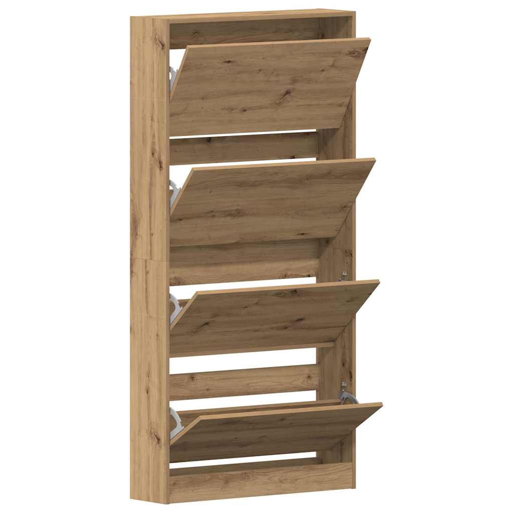 Shoe Cabinet 80 x 21 x 163.5 cm Engineered Wood Artisan Oak