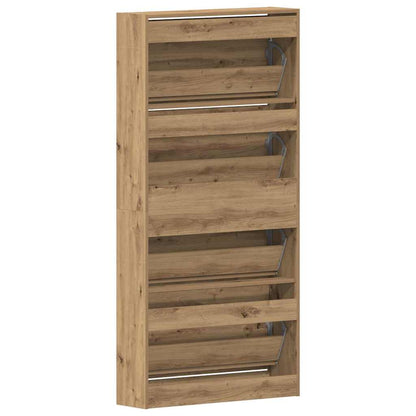 Shoe Cabinet 80 x 21 x 163.5 cm Engineered Wood Artisan Oak