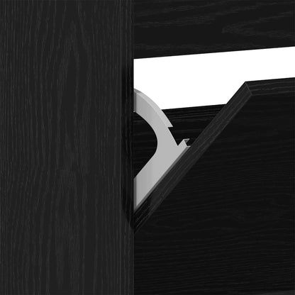 Shoe Cabinet 80 x 21 x 163.5 cm Engineered Wood Black Oak