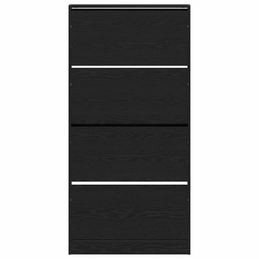 Shoe Cabinet 80 x 21 x 163.5 cm Engineered Wood Black Oak