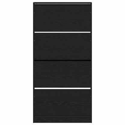 Shoe Cabinet 80 x 21 x 163.5 cm Engineered Wood Black Oak