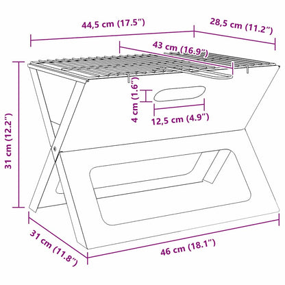Outdoor Grill Black 46 x 31 x 31 cm Steel