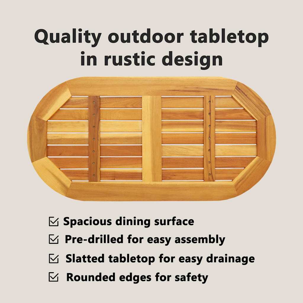 Table Top Oil Natural 90 x 45 x 2 cm Solid Acacia Wood