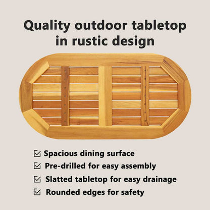 Table Top Oil Natural 90 x 45 x 2 cm Solid Acacia Wood