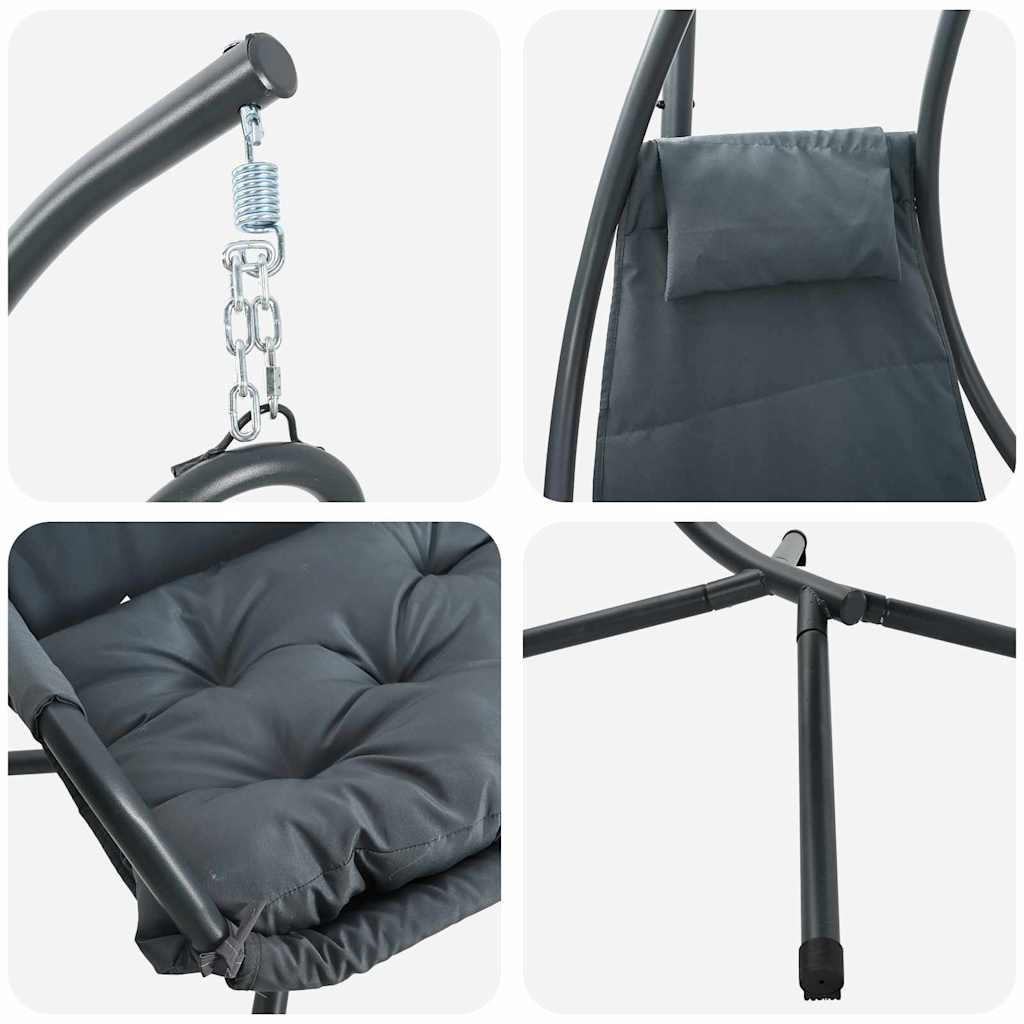 Hanging Egg Chair Folding Anthracite 94 x 107 x 196.5 cm Steel