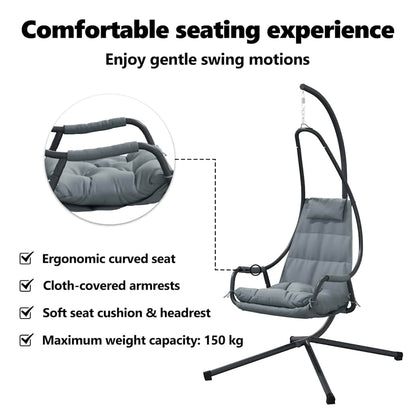 Hanging Egg Chair Folding Anthracite 94 x 107 x 196.5 cm Steel