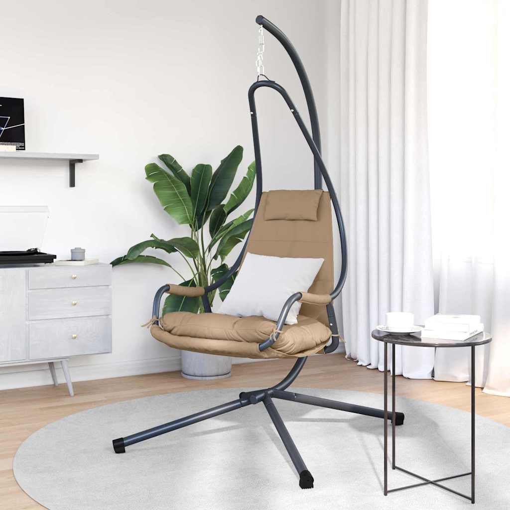 Hanging Egg Chair Folding Taupe 94 x 107 x 196.5 cm Steel