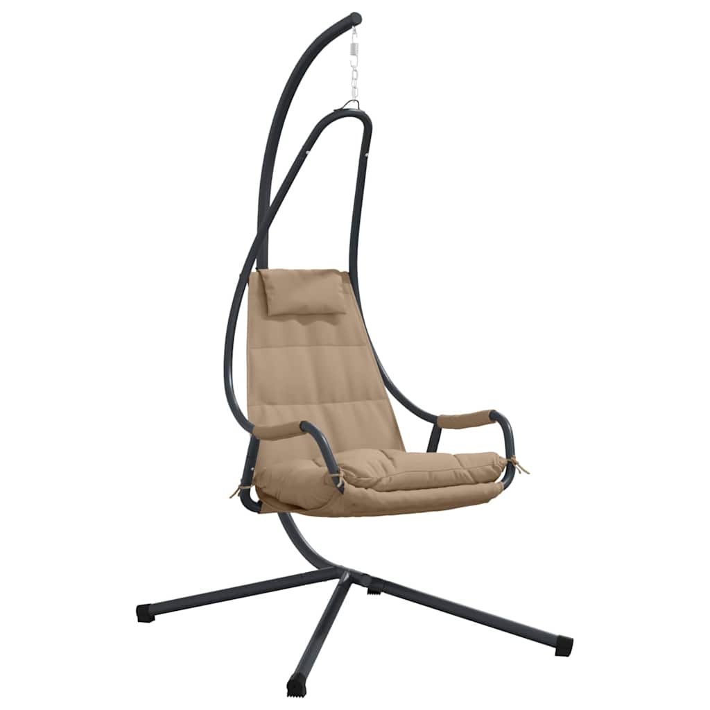 Hanging Egg Chair Folding Taupe 94 x 107 x 196.5 cm Steel