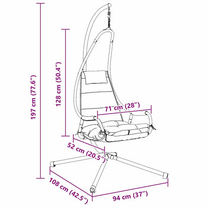 Hanging Egg Chair Folding Taupe 94 x 107 x 196.5 cm Steel
