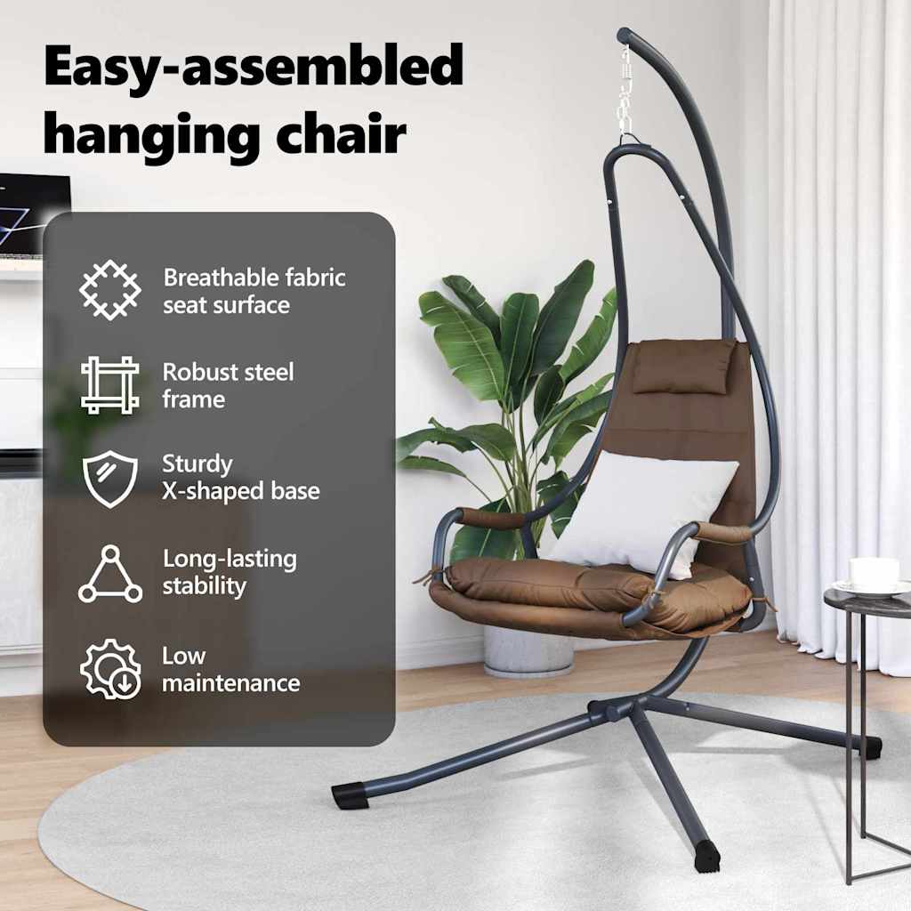 Hanging Egg Chair Folding Coffee 94 x 107 x 196.5 cm Steel
