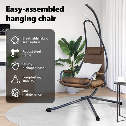 Hanging Egg Chair Folding Coffee 94 x 107 x 196.5 cm Steel