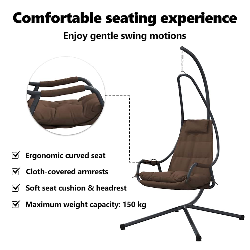 Hanging Egg Chair Folding Coffee 94 x 107 x 196.5 cm Steel