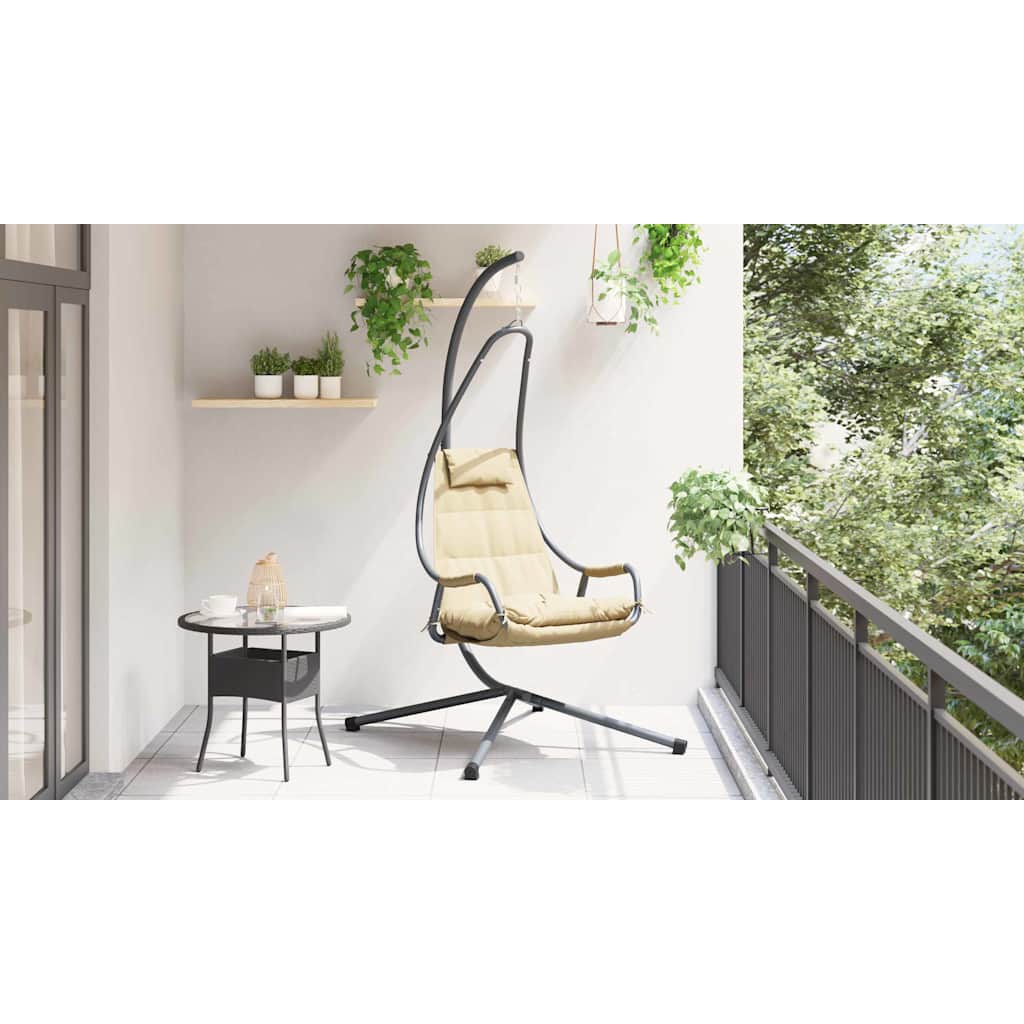 Hanging Egg Chair Folding Beige 94 x 107 x 196.5 cm Steel