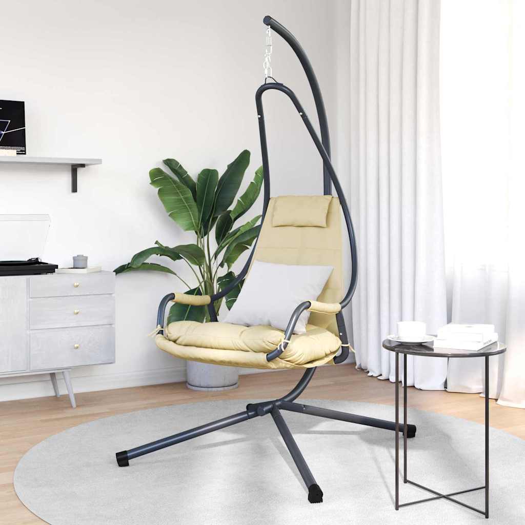 Hanging Egg Chair Folding Beige 94 x 107 x 196.5 cm Steel