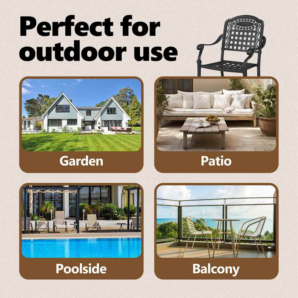 Garden Chair 2 pcs Black 55 x 56.5 x 91cm Aluminium