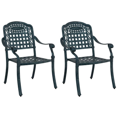 Garden Chair 2 pcs Green 55 x 56.5 x 91cm Aluminium